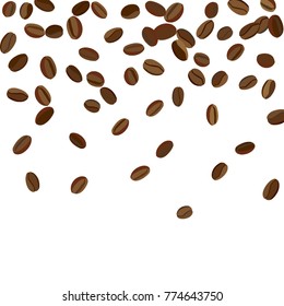 Background with Coffee Beans for Print, Poster, Card. Fresh morning Pattern for Cafe or Coffee House Decoration. Simple Rough Motif. 