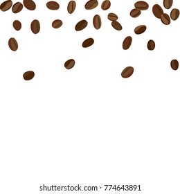Background with Coffee Beans for Print, Poster, Card. Fresh morning Pattern for Cafe or Coffee House Decoration. Simple Rough Motif. 