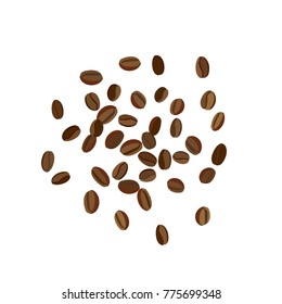 Background with Coffee Beans for Print, Poster, Card. Fresh morning Pattern for Cafe or Coffee House Decoration. Simple Scribble Motif. Vector Frame