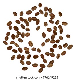 Background with Coffee Beans for Print, Poster, Card. Fresh morning Pattern for Cafe or Coffee House Decoration. Simple Scribble Motif. Vector Frame