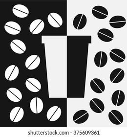Background with coffee cup, vector illustration