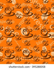background of coffee cups, seamless vector
