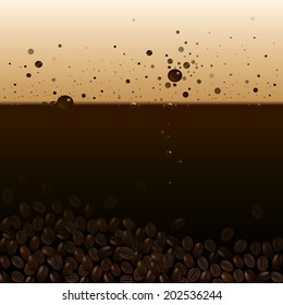 Background Of Coffee With Foam And Bubbles