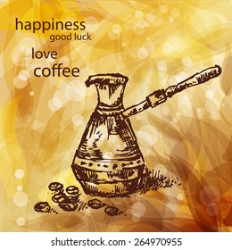 Background with coffee , hand drawn 