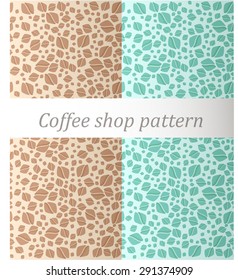 background coffee shop, green and brown
