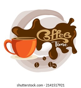 Background coffee time.Conceptual quote about the pleasure of drinking coffee
