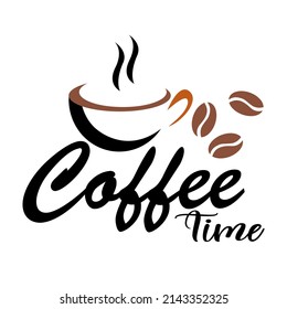 Background coffee time.Conceptual quote about the pleasure of drinking coffee