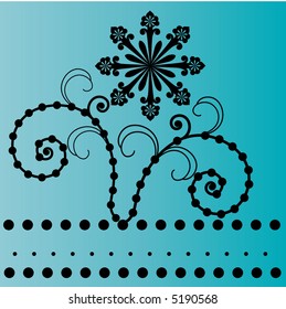 círculo de bobina de fondo y vector de diseño de copo de nieve