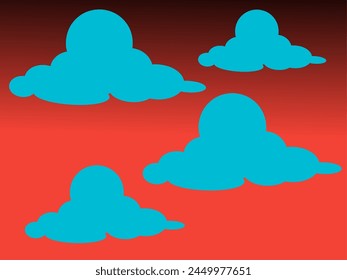 fondo de una colección de nubes azules en el crepúsculo