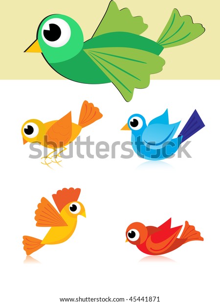 Background Collection Colorful Birds Stock Vector (Royalty Free ...