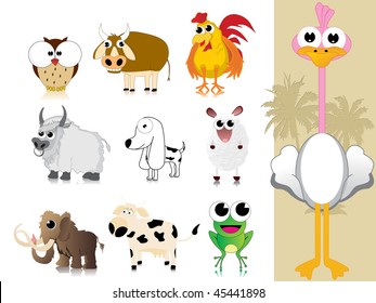 background with collection of cute animal