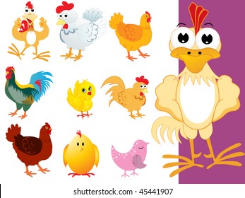 background with collection of cute colorful bird