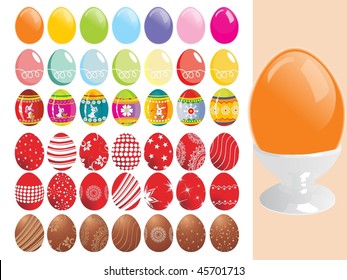 background with collection of easter egg, vector illustration