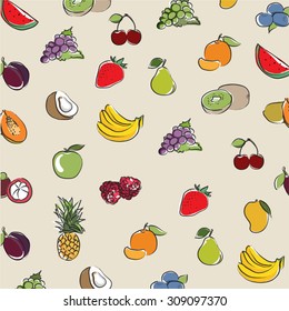 background Collection Fruits icons vector design