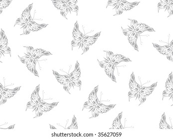 Background Collection Grey Butterfly Stock Vector (Royalty Free