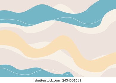 Hintergrundkollektion Minimalistische Farben mit Wellenlinien	
