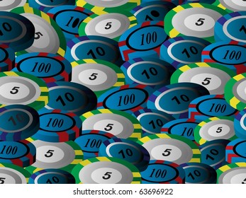 background with collection of poker chips, illustration