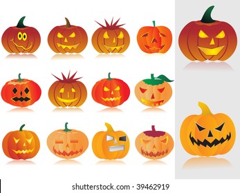 background with collection of pumpkin