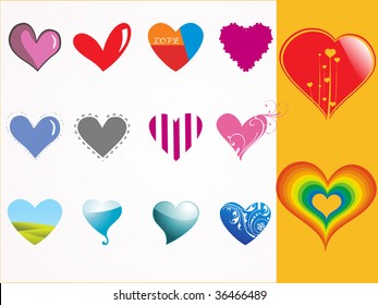 background with collection of romantic heart