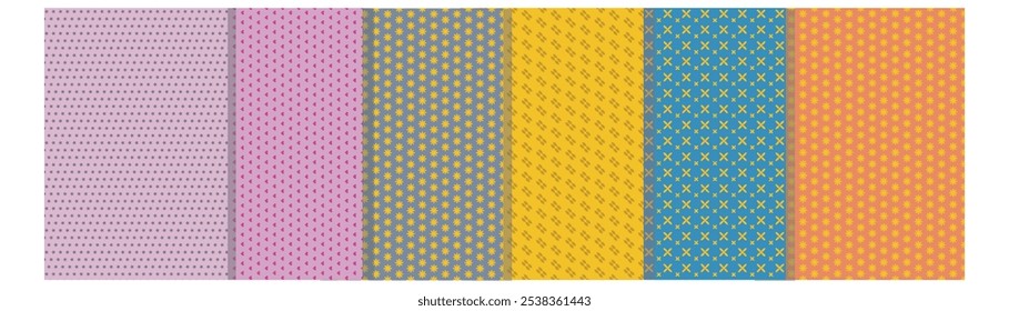  background collection of textured vector with simple repeating patterns. Abstract colorful backgrounds for cards, posters, covers,or branding. eps 10