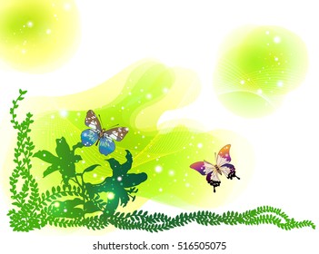 Background Collection Vol.01_Butterflies fly through the forest