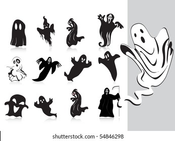 background with collection of witches silhouette
