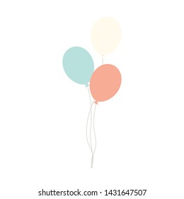 Background with color balloons, Flat color design