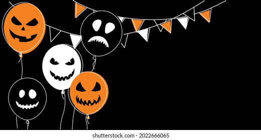 Background with color balloons for halloween.