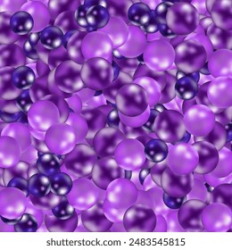 Background with color balls, blur effect. 3d round spheres. Geometric design elements circle ball pattern. Flying shapes in empty space. Design for poster, banner, placard. vector illustration