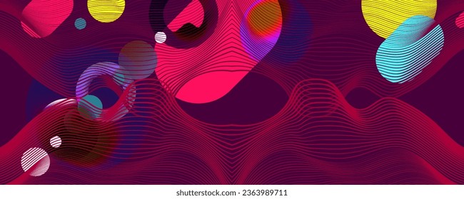 Background color burgundy brod shade Abstract background futuristic elements on Classic Blue color banner blue gradient texture with lines