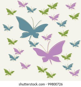 Background with color butterflies