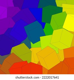 Background from color cubes. Presentation template. Design element.