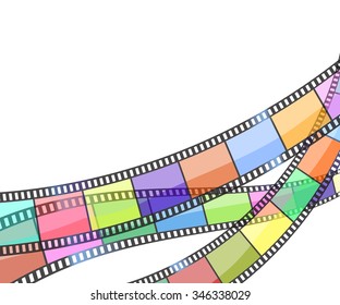 background with color filmstrip. vector