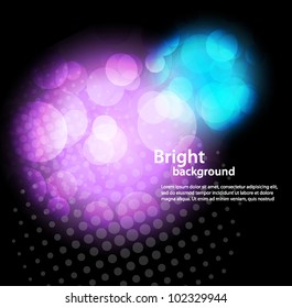 Background with color glitter circles and light