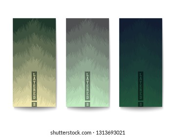 Background with color gradation in muted tones. Overlapping layers with jagged textured edges.
