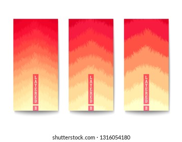 Background with color gradation in muted tones. Overlapping layers with jagged textured edges.
