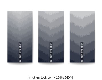 Background with color gradation in muted tones. Overlapping layers with jagged textured edges.
