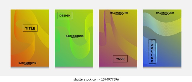 Background color gradient pattern. Geometric wave lines set vector, cool simple  trends, minimal geometric background pattern design