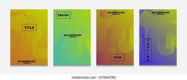 Background color gradient pattern. Geometric wave lines set vector, cool simple  trends, minimal geometric background pattern design