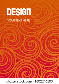 Background color orange and red gradient pattern. Geometric doodle drawn by hand, cool simple trends, minimal  background design.