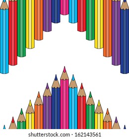 Background with color pencils. Vector 