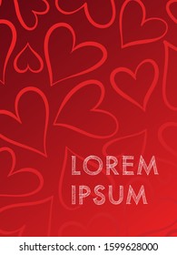 Background color  red gradient pattern. Geometric doodle drawn by hand, cool simple trends, minimal  background design.