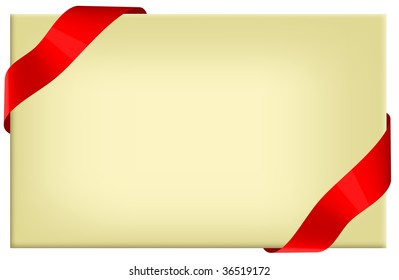 Background with color ribbon.  Vector illustration.