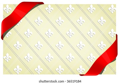 Background with color ribbon.  Vector illustration.