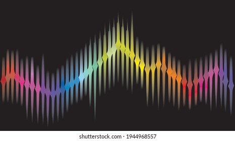 Background with color sound wave from equalizer. Vector illustration.