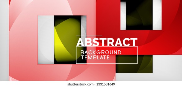 Fondo con composición de cuadrados de color, diseño de abstracción geométrica moderno para afiches, portada, marca o banner. Vector