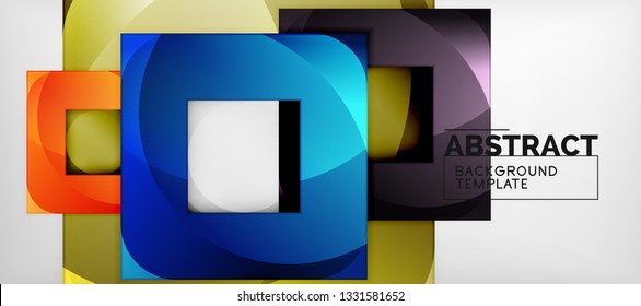 Background with color squares composition, modern geometric abstraction design for poster, cover, branding or banner. Vector