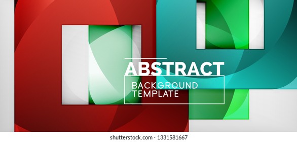 Background with color squares composition, modern geometric abstraction design for poster, cover, branding or banner. Vector