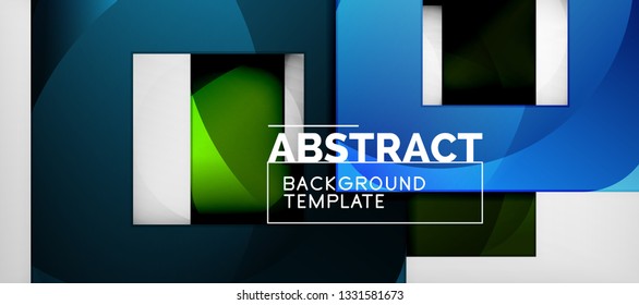 Hintergrund mit Farbquadratkomposition, modernem geometrischem Abstraktionsdesign für Poster, Deckel, Branding oder Banner. Vektorgrafik