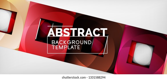 Fondo con composición de cuadrados de color, diseño de abstracción geométrica moderno para afiches, portada, marca o banner. Vector